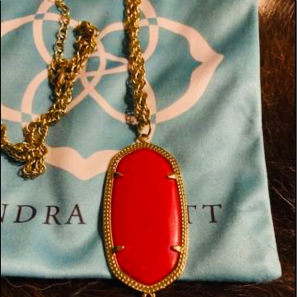 Kendra Scott Bright Red Rayne Necklace - Picture 2 of 5